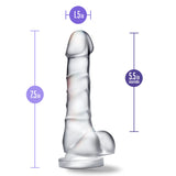 B Yours Diamond Quartz Realistic Clear 7.5-Inch Long Dildo