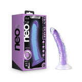 Neo Elite Glow In The Dark Neon Purple 7.5-Inch Long Dildo