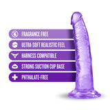 B Yours Plus Lust N’ Thrust Realistic Purple 7.5-Inch Long Dildo