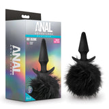 Anal Adventures Platinum Rabbit Tail Black 6.75-Inch Anal Plug