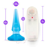 B Yours Basic Pleaser Remote-Control Blue 4.25-Inch Vibrating Anal Plug