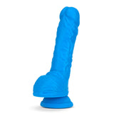 Neo Realistic Neon Blue 9-Inch Long Dildo