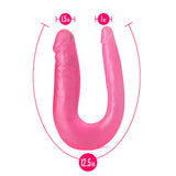 B Yours Sweet U-Shaped Double Sided Pink 12.5-Inch Long Double Dildo