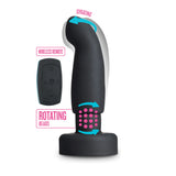 Anal Adventures Platinum Curved Black 5.75-Inch Vibrating Anal Plug