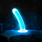 Neo Elite Tao Glow In The Dark Neon Blue 7-Inch Long Dildo