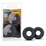 Stay Hard Black Oversized Donut Penis Rings 2-Pack