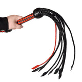 Prowler RED Short Handle Flogger Leather Red/Black