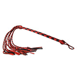 Prowler RED Long Handle Flogger Leather Red/Black