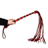 Prowler RED Long Handle Flogger Leather Red/Black
