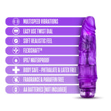 B Yours Vibe #3 Realistic Purple 7.25-Inch Long Vibrating Dildo