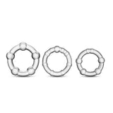 Stay Hard Clear Beaded Penis Rings 3-Sizes