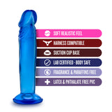 B Yours Sweet N' Small 6 Realistic Blue 6.5-Inch Long Dildo