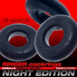 Oxballs Ringer Donut Cockring 3 Pack Night Edition