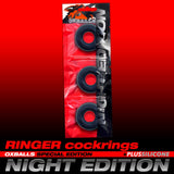 Oxballs Ringer Donut Cockring 3 Pack Night Edition