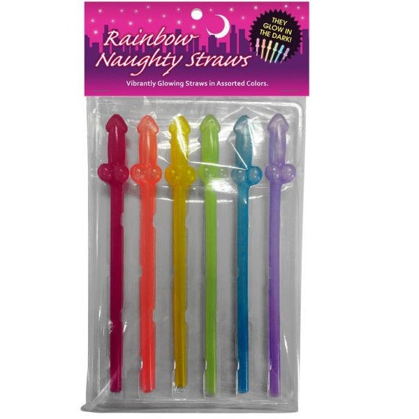 Glow-in-the-Dark Rainbow Naughty Straws