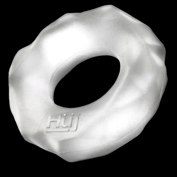 Hunkyjunk Fractal Tactile Cockring - Clear Ice