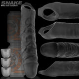 Oxballs Snake Deep-Reacher Silicone Cocksheath - Clear