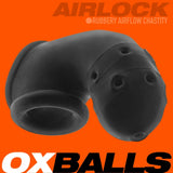 Oxballs Airlock Air-Lite Vented Silicone Chastity - Black Ice