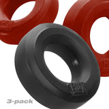 Hunkyjunk HUJ3 Silicone C-Rings (3 Pack) - Cherry/Tar