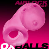 Oxballs Airlock Air-Lite Vented Silicone Chastity - Pink Ice