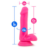 Neo Realistic Neon Pink 6-Inch Long Dildo