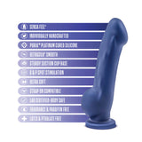 Avant Ergo Indigo D8: Artisan 7 Inch Dildo with Suction Cup Base