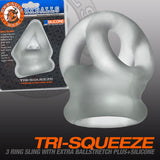 Oxballs Tri Squeeze Silicone Blend 3 Ring Ballstretching Sling - Clear