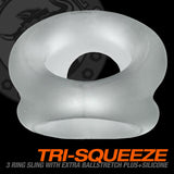 Oxballs Tri Squeeze Silicone Blend 3 Ring Ballstretching Sling - Clear