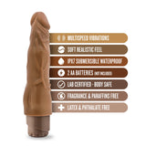 Dr. Skin Cock Vibe 4 Realistic Mocha 8-Inch Long Vibrating Dildo