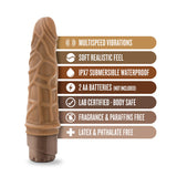 Dr. Skin Cock Vibe 3 Realistic Mocha 7.25-Inch Long Vibrating Dildo