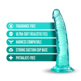 B Yours Plus Lust N’ Thrust Realistic Teal 7.5-Inch Long Dildo