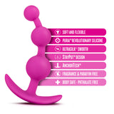 Luxe Be Me 3 Fuchsia 5.25-Inch Anal Plug With Handle