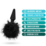 Anal Adventures Platinum Rabbit Tail Black 6.75-Inch Anal Plug