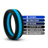 Performance Pro: Blue & Black Penis Ring