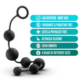Anal Adventures Platinum Black 16-Inch Anal Beads