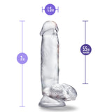 B Yours Diamond Gleam Realistic Clear 7-Inch Long Dildo