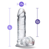 B Yours Diamond Glimmer Realistic Clear 8-Inch Long Dildo