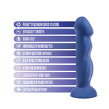 Avant Suko Indigo D12: Artisan 8 Inch Curved G-Spot Dildo with Suction Cup Base