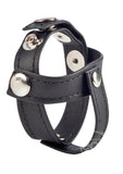 COLT Leather C/B Strap H Piece Divider Cock Ring - Black