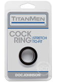 TitanMen Stretch-To-Fit Cock Ring - Black