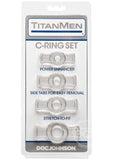 TitanMen Stretch-To-Fit Cock Rings (4 Piece Kit) - Clear