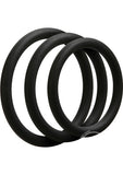 OptiMALE 3 C-Ring Set Silicone Cock Ring Thin (3 Piece Kit) - Black