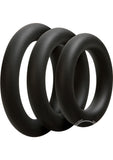 OptiMALE 3 C-Ring Set Silicone Cock Ring Thick (3 Piece Kit) - Black