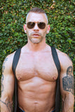 TOM OF FINLAND SUNGLASSES GOLD WITH BLACK LENSES