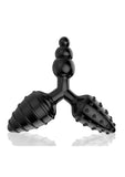 Triad 3 Way Textured Butt Plug - Black