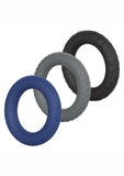 Link Up Ultra Soft Extreme Set Cock Ring - Black/Gray/Blue