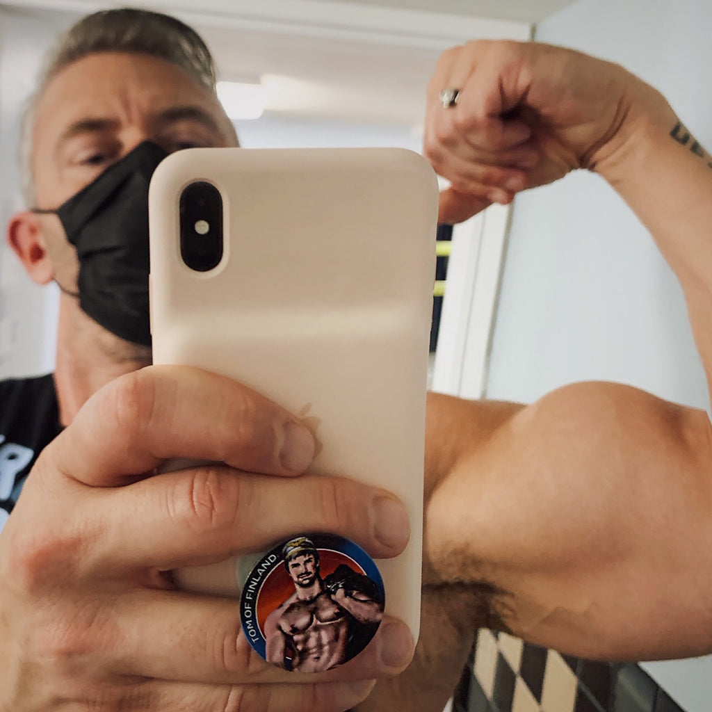 Biker Bud: Tom of Finland  Pop Socket by Peachy Kings