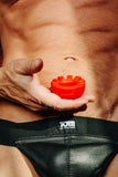 Cock-Lug Silicone Lugged Cock Ring - Red