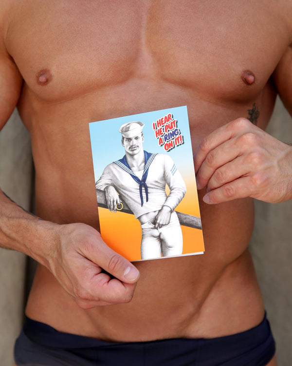 Tom of Finland PUT A RING ON IT Greeting Card by Kweer Cards