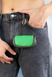 JW ANDERSON MICRO BUMPER-7 LEATHER POUCH GREEN